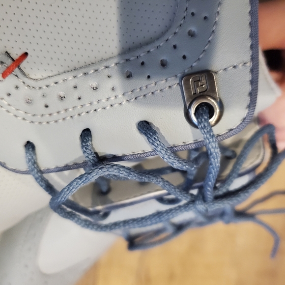 FootJoy Men's Traditional Wing Tip Golf Shoes - Blue/Grey/Red | Size 9M - Picture 5 of 14